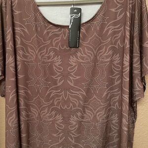 Lucky & Blessed Mauve Patterned Blouse